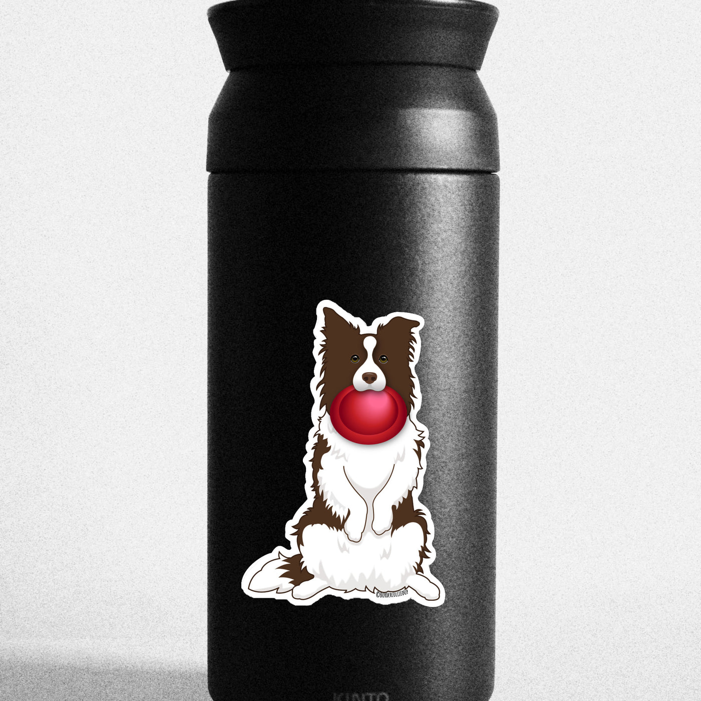 sit pretty chocolate brown border collie sticker | border collie lovers gift | border collie decal | disc dog border collie 