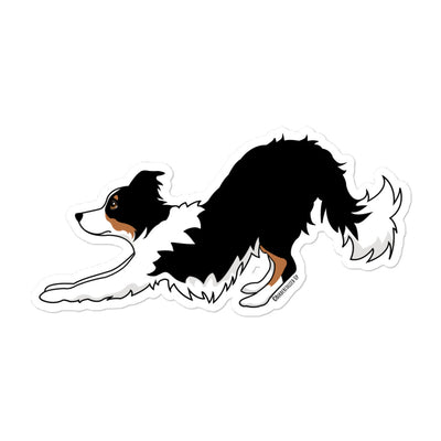 tri border collie sticker