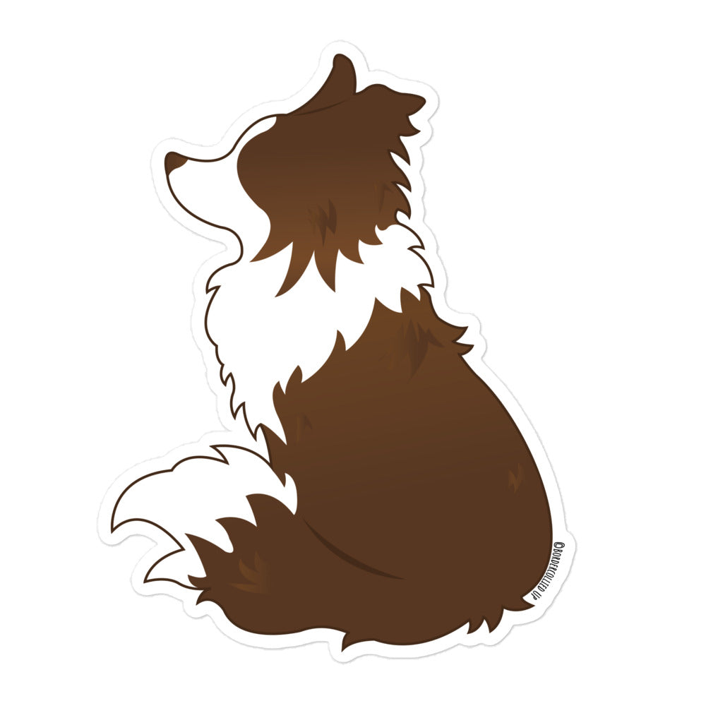 border collie sticker | Chocolate Brown Border collie gift for border collie lovers 