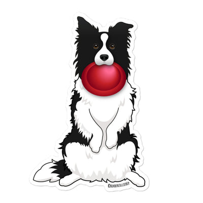 sit pretty border collie sticker | border collie lovers gift | border collie decal | disc dog border collie 