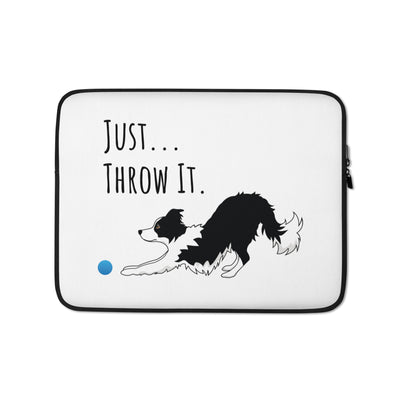 Just Throw It Workaholic Border Collie Laptop Sleeve