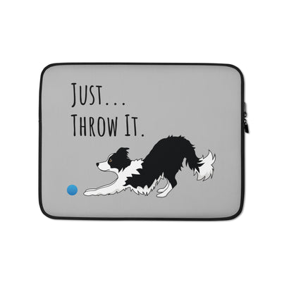 Just Throw It Workaholic Border Collie Laptop Sleeve