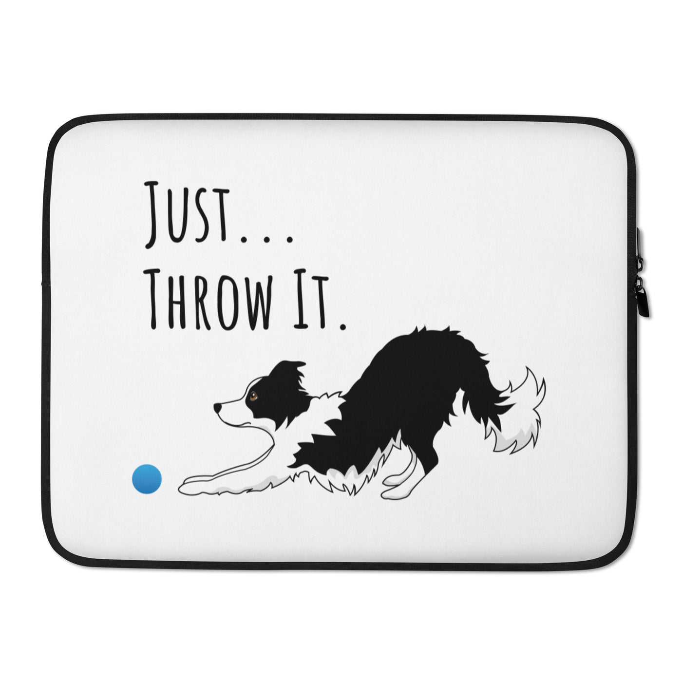 workaholic border collie laptop sleeve