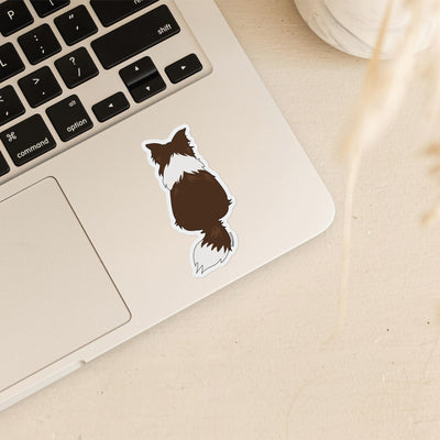 chocolate brown border collie sticker | I love border collie | Border collie gift for border collie lovers and dog owners 